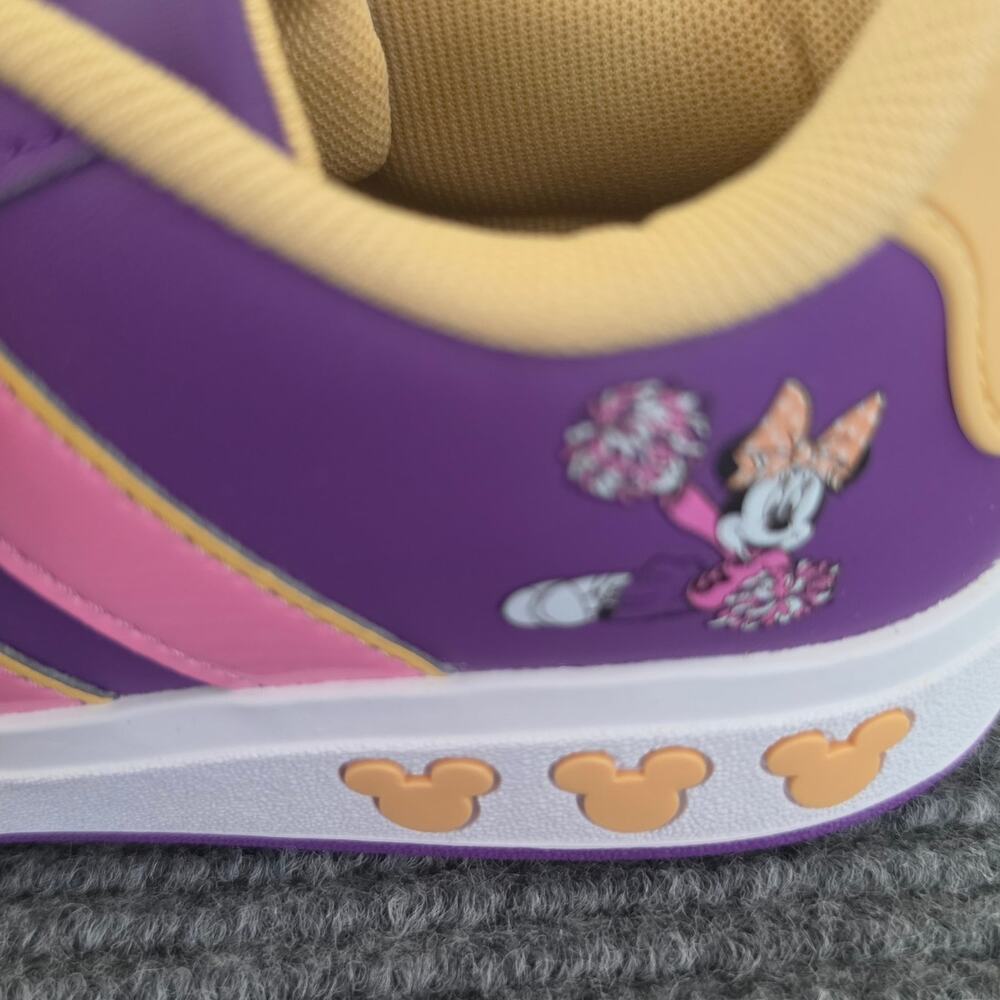 Adidas Disney Minnie Mouse Grand Court Kid's Size 3 Sneakers Purple Yellow Pink - Picture 7 of 12